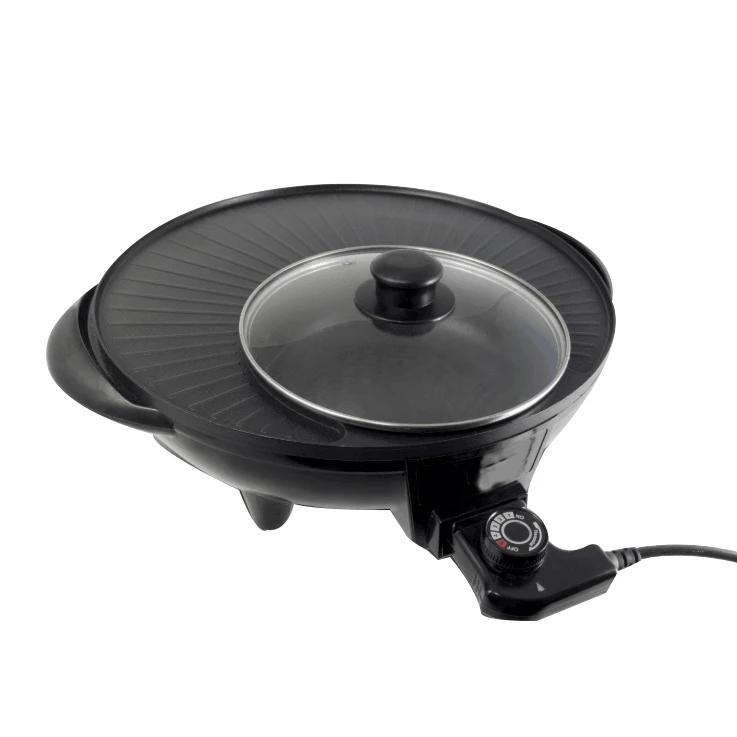 Домашний электрический Корейский Электрический гриль для барбекю с горячим горшком многофункциональный приготовления пищи бездымный