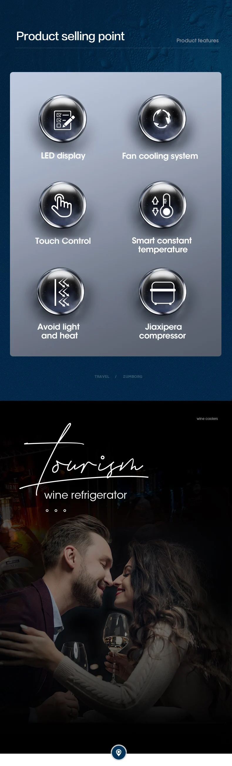 Odino  Single Zone Freestanding Fridge with full glass & Double-Layer Tempered Reversible Glass Door