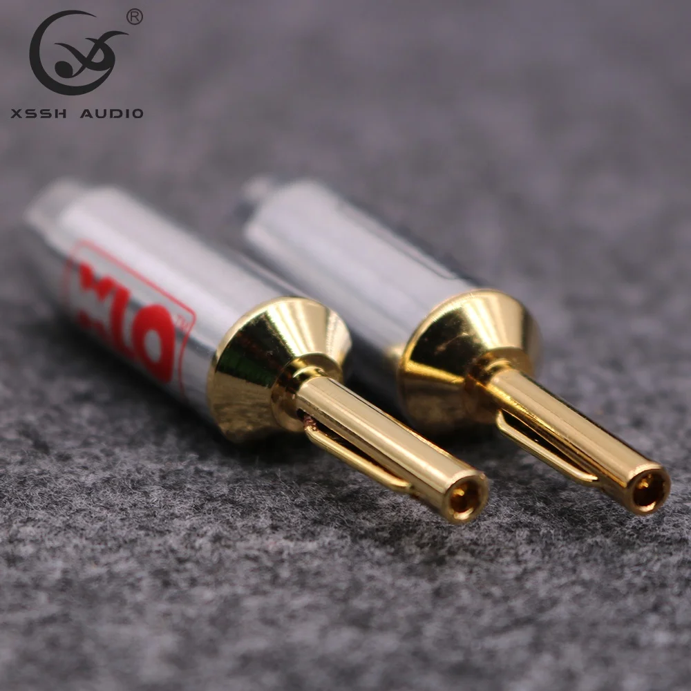 Amplifier Banana Jack YIVO XSSH Audio OEM DIY HIFI Brass Male High Voltage Gold Banana Plug Connector for 10MM Max Speaker Cable