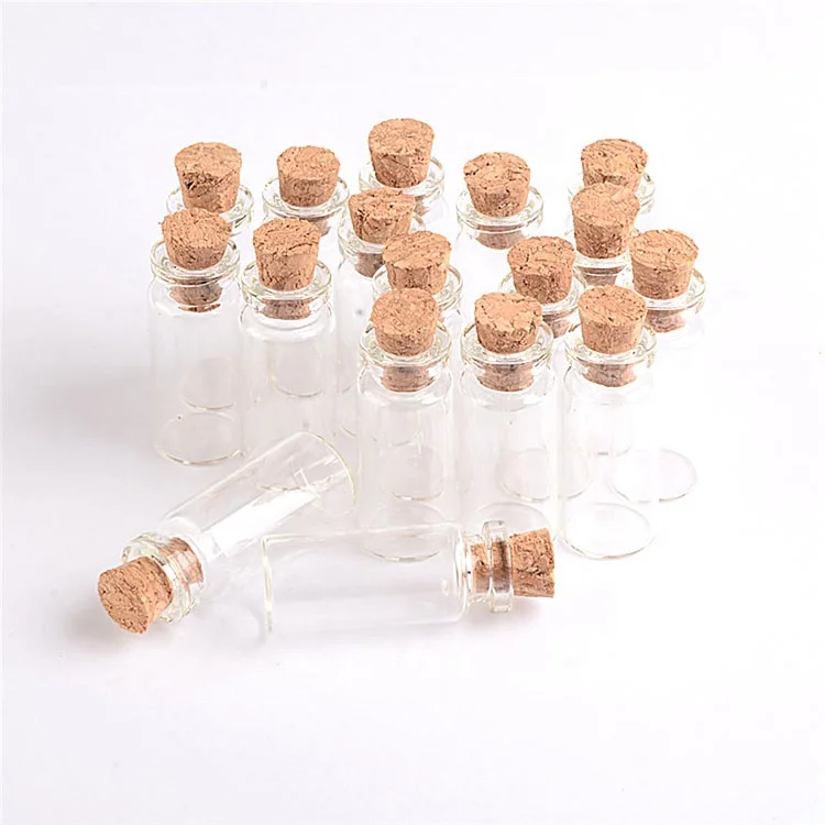 Wholesale glass vials for seed flower matches packaging empty glass bottle with cork tip stoppers