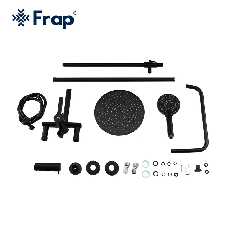Frap China Manufacturer Shower Head Set and Faucets Bath Mixer Black Bathroom F2467-6