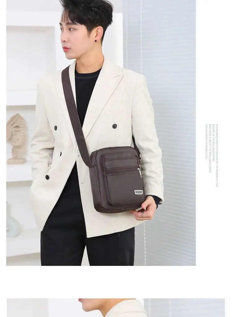 New Style Outdoor Messenger Bag Waterproof 6 Zippers Large Capacity Shoulder Bags for Men