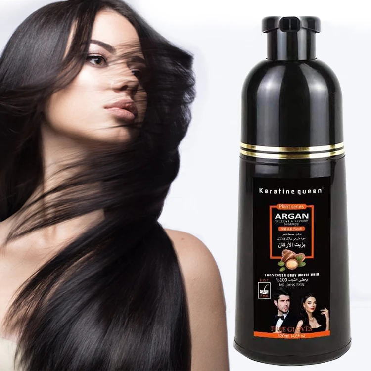 OEM/ODM Wholesale Black Brown  Shampoo black Hair Dye Easy Use Organic 5 In 1 Herbal Extract  Hair Dye shampoo