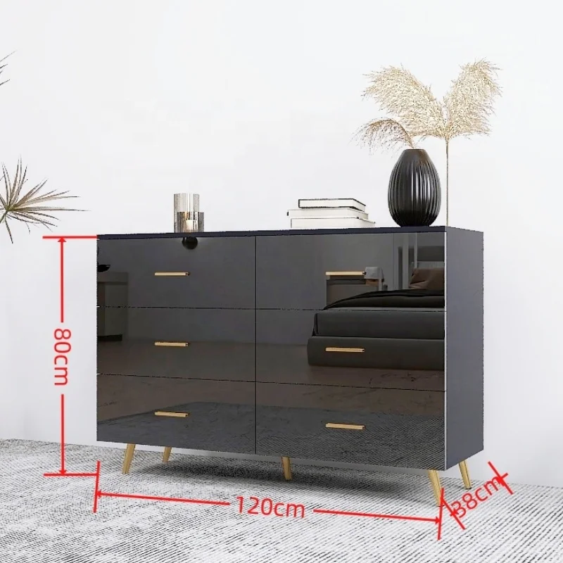 Wooden 6 Drawer Dresser, Modern Bedroom Living Room Furniture, Living Room Cabinet