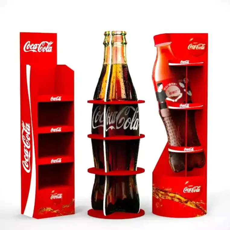 High Quality Corrugated Cardboard Display Stand Retail Floor Display Stand Customized Drink Beer Wine Water Bottle Display Rack