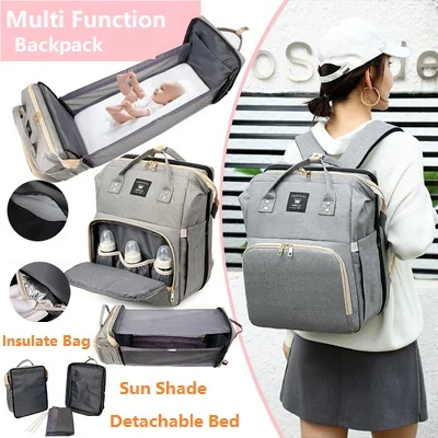 luxury designer baby bags Waterproof Travel diaper  Backpack  Mommy Nappy Diaper Bag with Bed