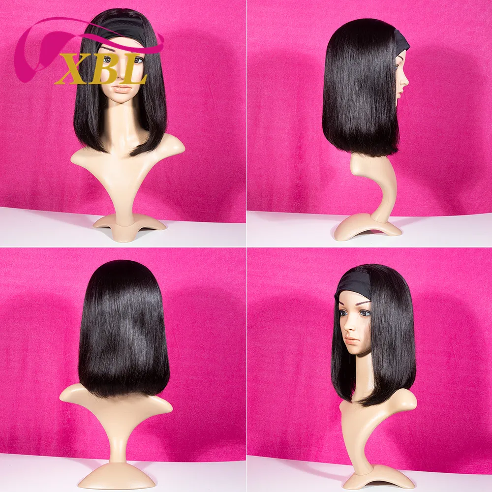 New Arrival XBL human hair african american headband wig, straight bob frontal  headband wig, HD lace human hair headband wig