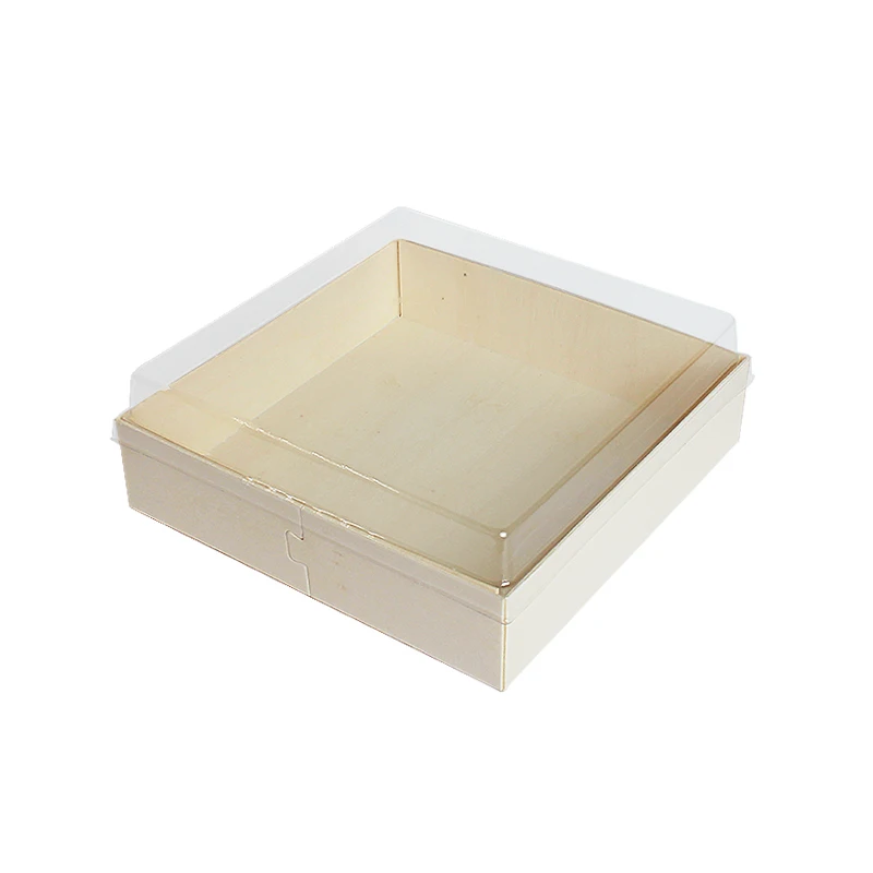 Degradable Eco-Friendly Take Away Wooden Sushi CheeseLunch Bento Catering Meal Rice Vegetable Roll Food Take Out Box