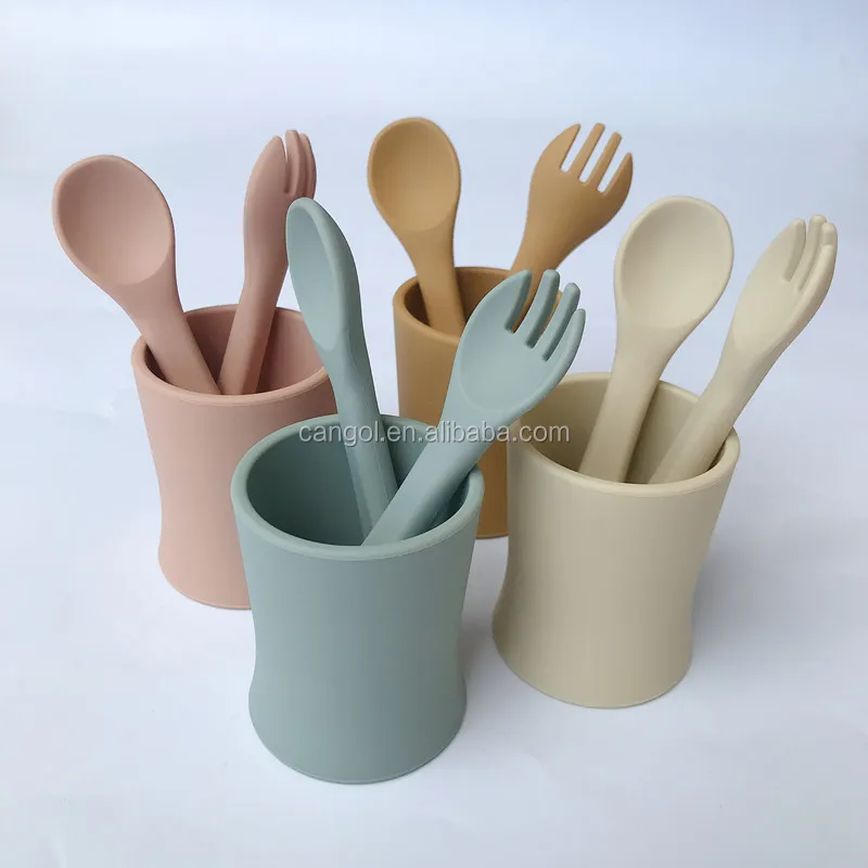 
Custom Foodgrade Silicone Baby Spoon Infant & Toddlers Spoons Training Silicone Rubber Spoon 