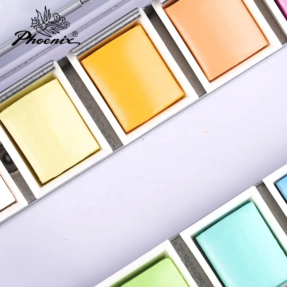Phoenix 12 Colors Artist Macaron Color Dreamy Ethereal Effect Watercolour Pastel Watercolor Set