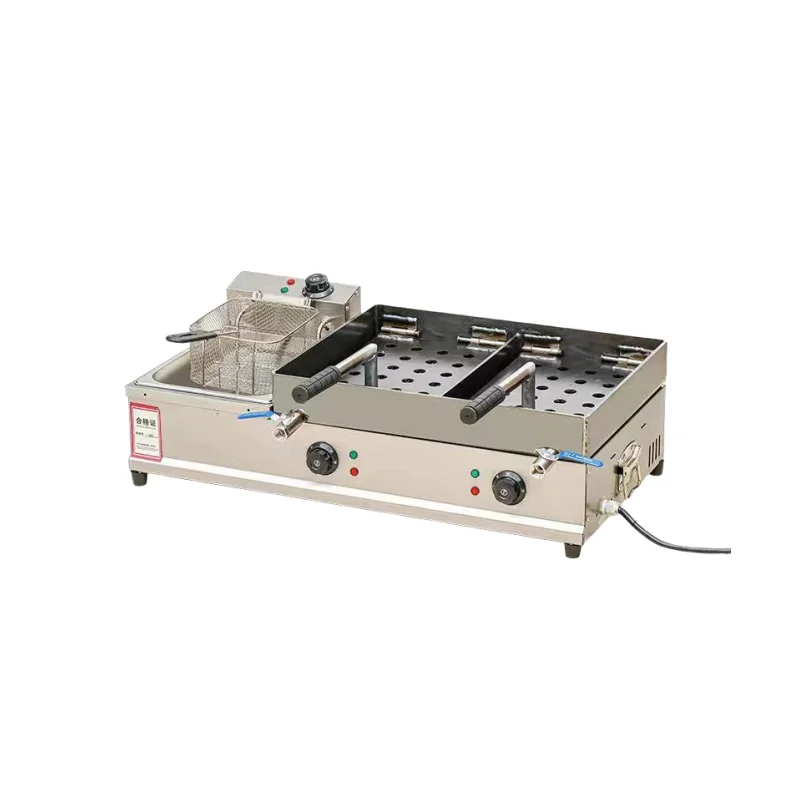 Kitchen equipment electric iron plate barbecue machine with double pressure plate flat grill