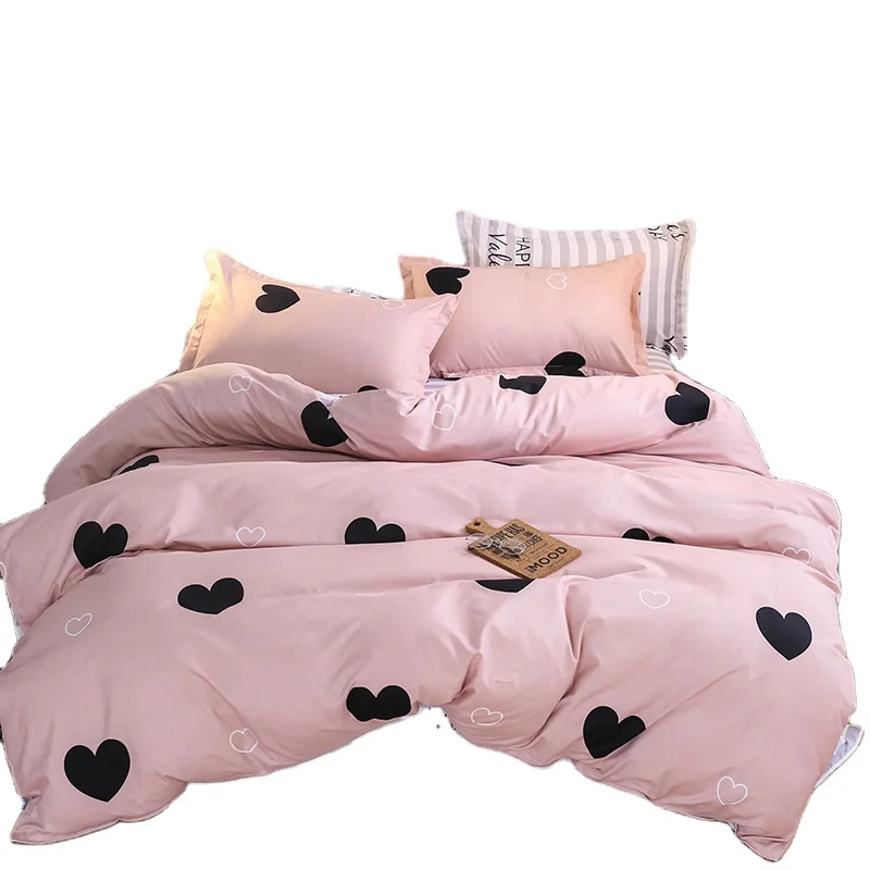 IDOTEX JIA Duvet Cover Brushed Bedding Set Dropshipping New 40 Modern Hot Sale 100% Polyester Heart Peach Pattern Printing Adult