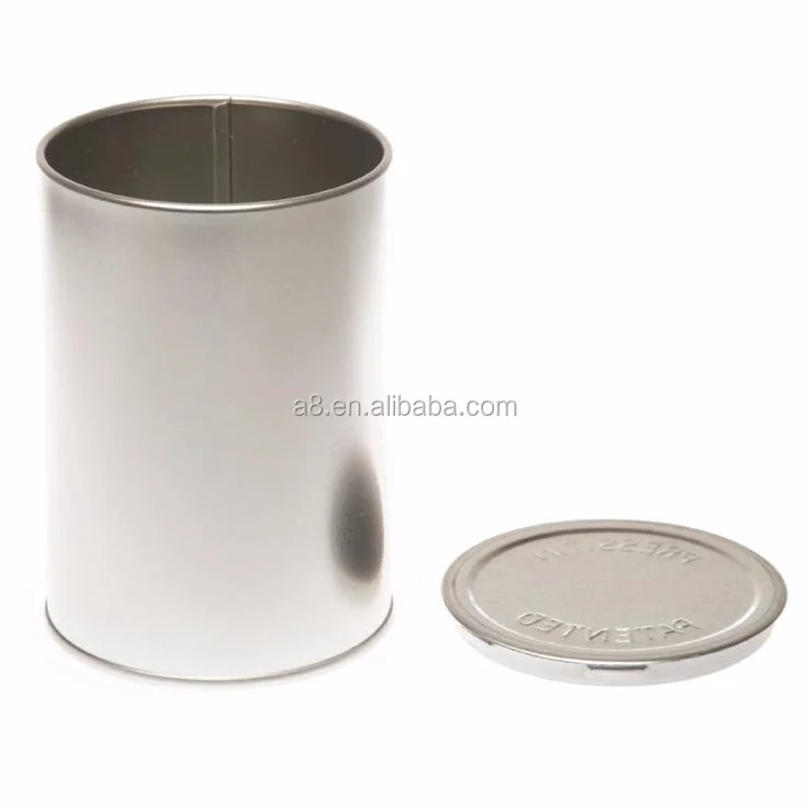 
100ml empty mint dry food tin cans with plastic lid and stickers 