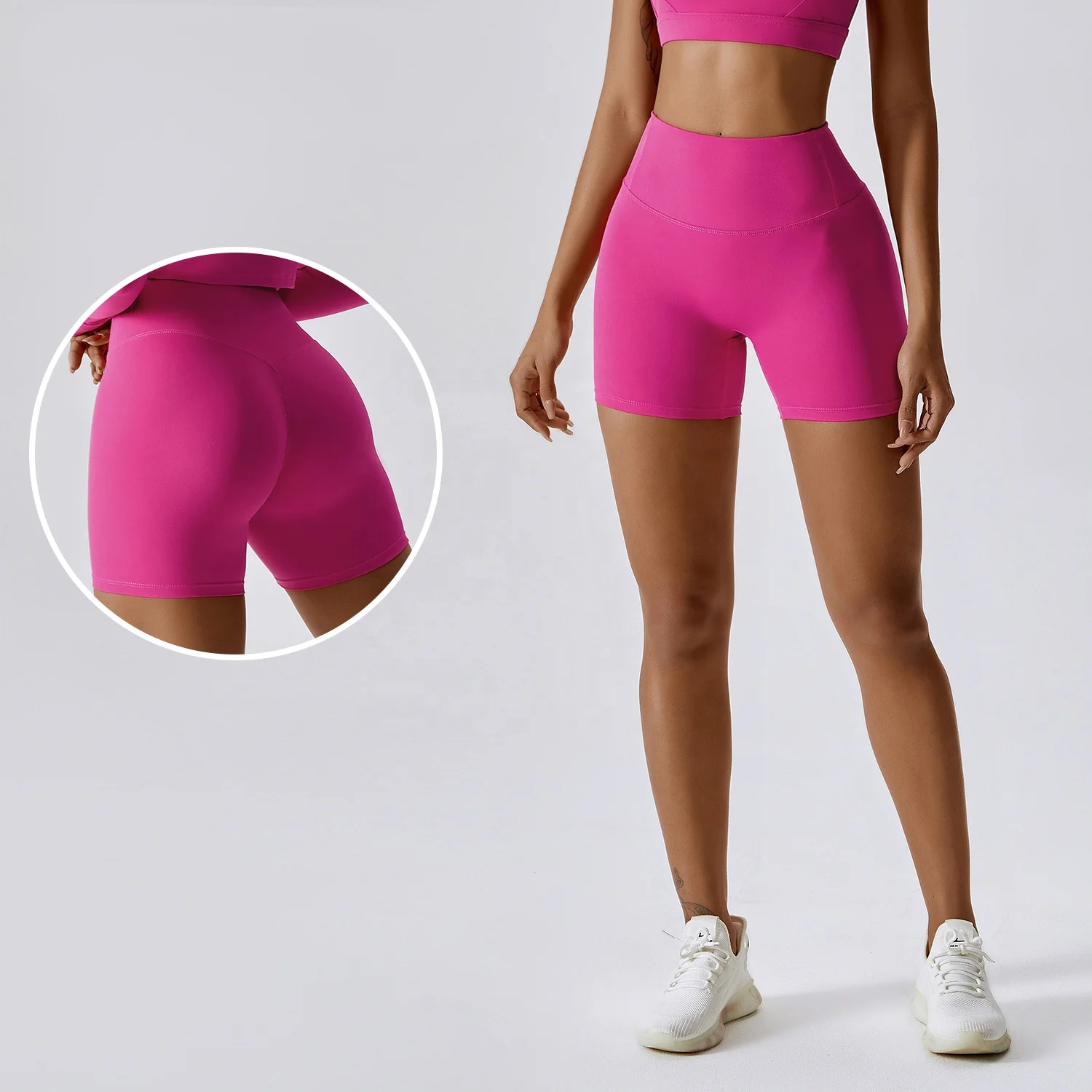Scrunch Butt Biker Quick Dry Shorts Custom Logo Fitness Yoga V Shaped Sexy Leggings
