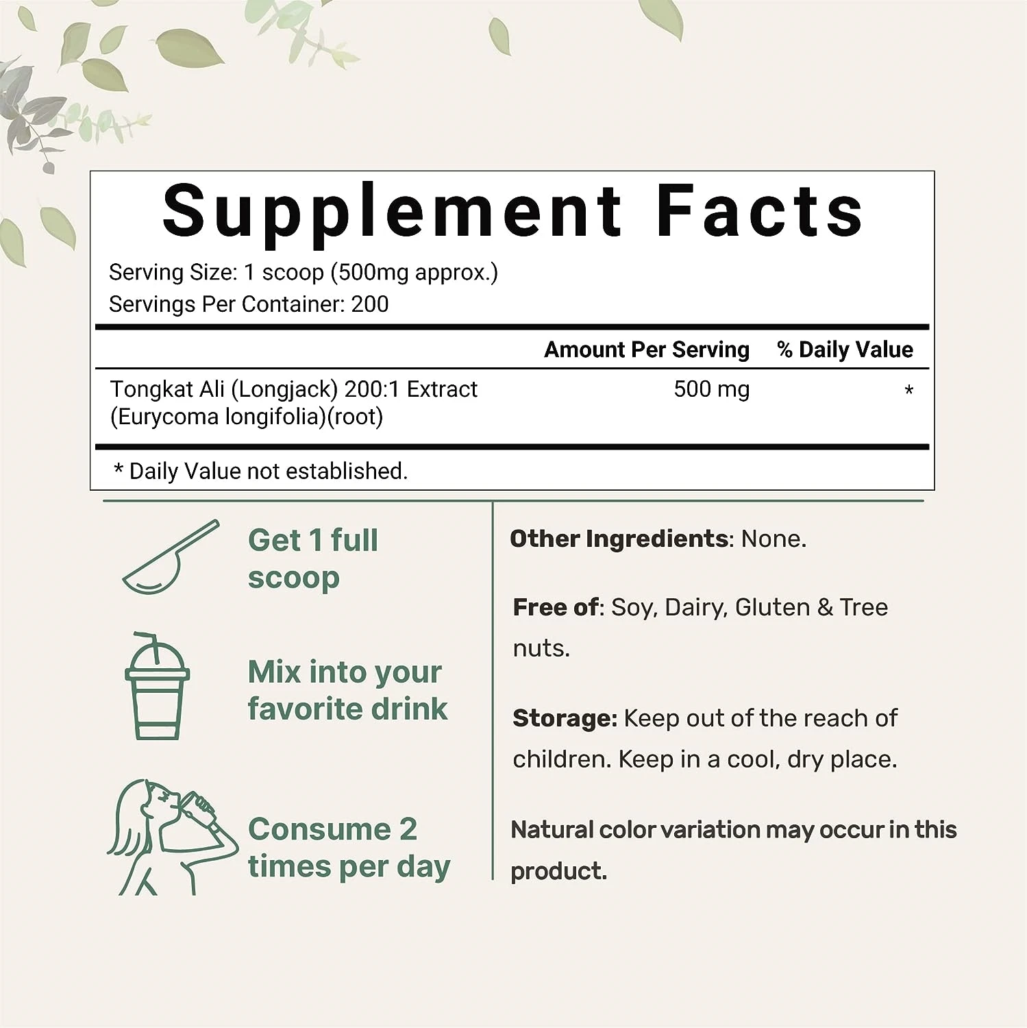 Customized Tongkat Ali Supplement for Men & Womens Energy Support Lean Muscle Growth & Recovery Gluten Free Liver Detox Capsules