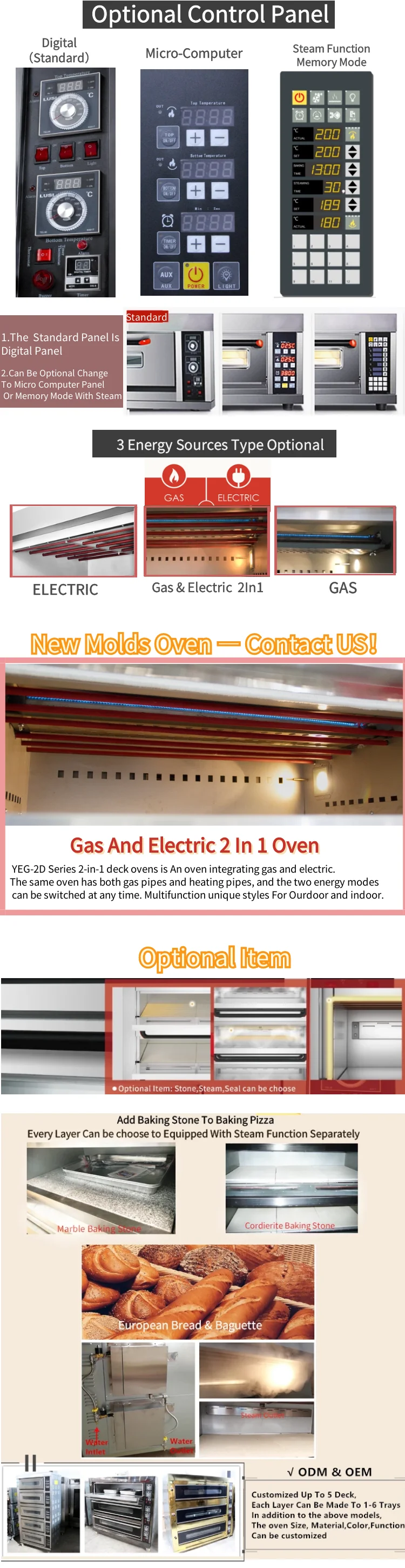 Commercial deck outdoor bakery cake toaster bread baking horno para pan a electric gas pizza oven gas oven price for sale bakery