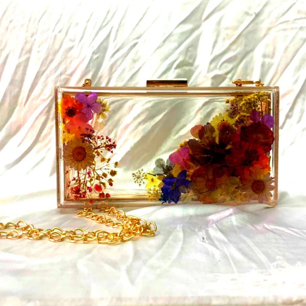 Best Quality Rosy Pink Resin Clutch Bag for Lady Fashion Party Bag Women Purse for Worldwide Export