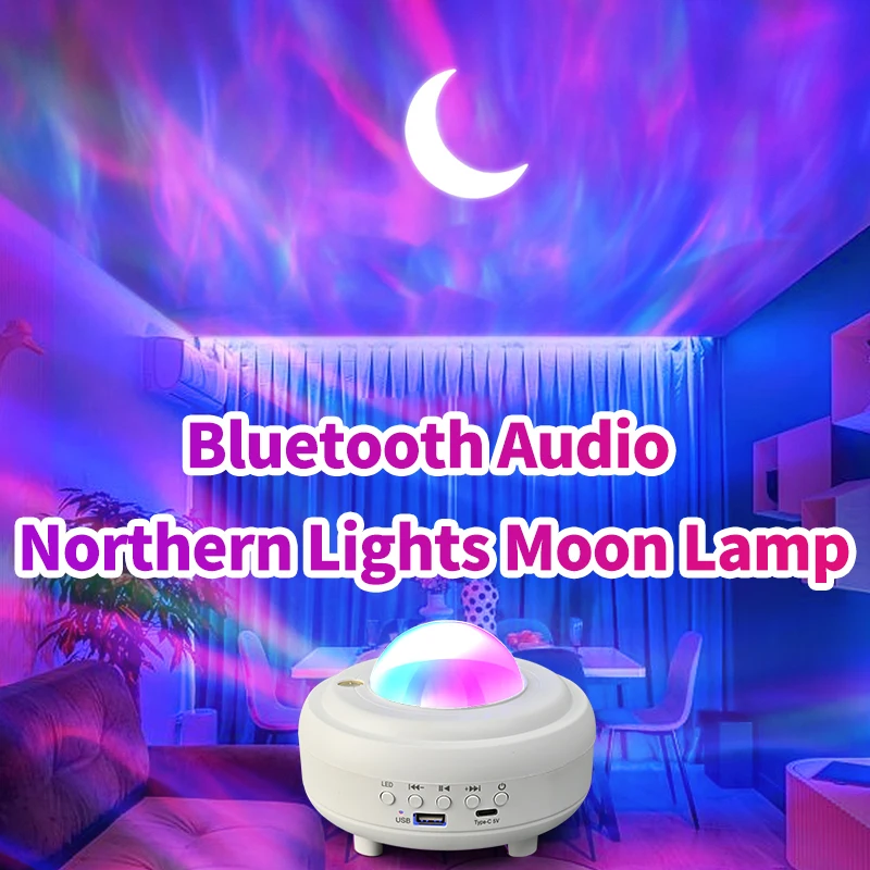 Black Moonlight Starry Night Lamp Speakers That Are Smartly Connected To Your Phone Party Night Aurora Projection Lamp