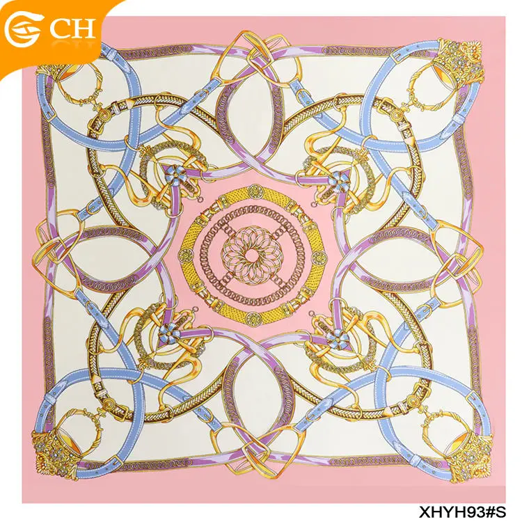 Custom Luxury Printing Designer Scarf High Quality Fashionable Elegant Satin Scarves Custom Printed 100% Silk Scarf For Women