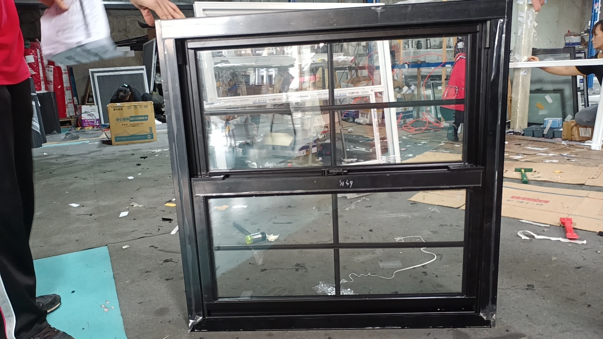 Black Aluminum Double Hung Window American Style Others Windows