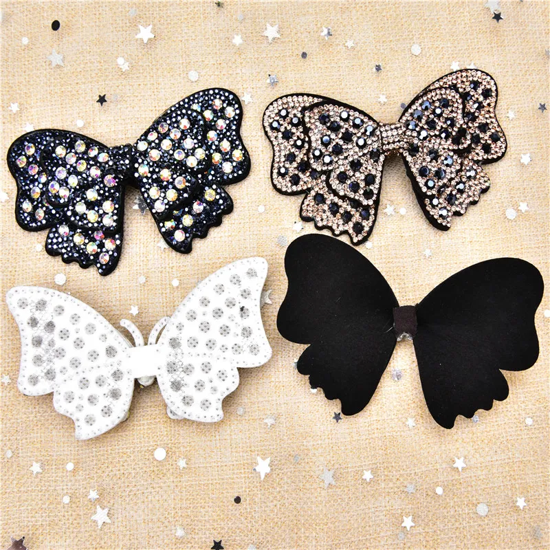 AB color rhinestone bow diamond flower clothing stickers applique DIY handmade shoe bag cravat patch decoration accessories