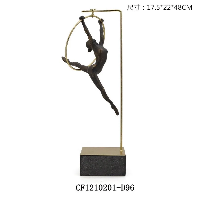 Resin gymnast ornaments art desktop modern home decoration