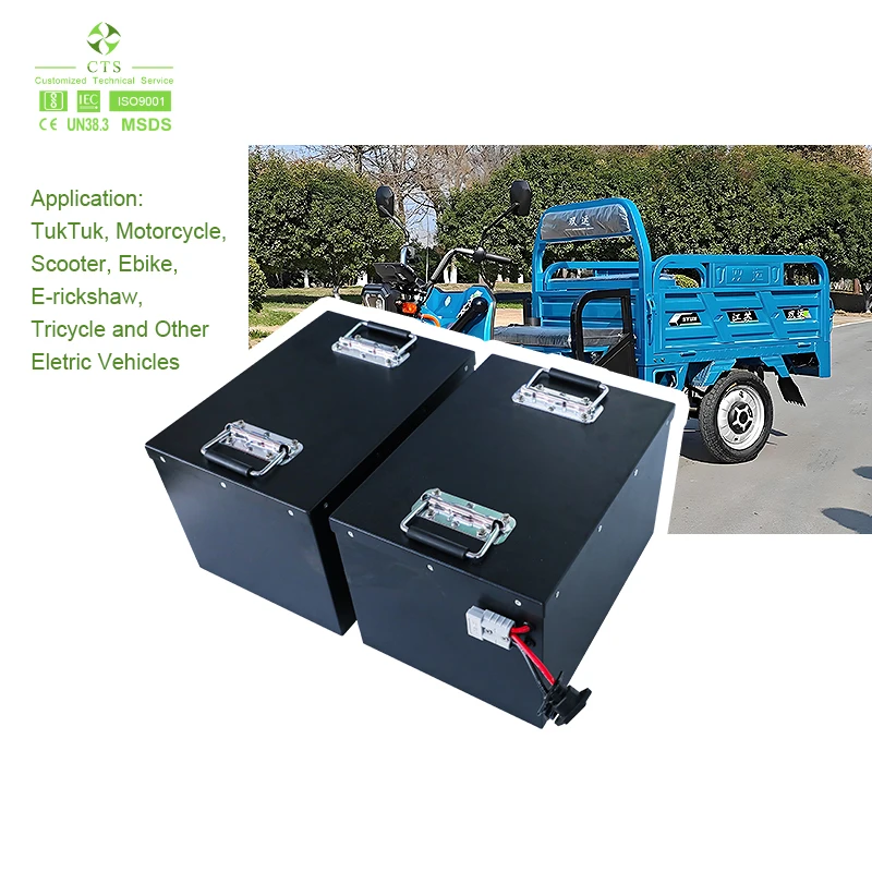 CTS OEM lithium ion battery 64V 105Ah 72v 100ah 200ah 300ah Three Wheels Electric Tricycle lithium battery for swap station
