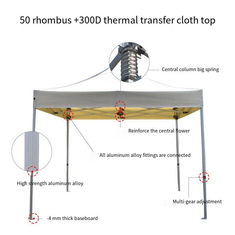 Foreign trade commercial exhibition activities aluminum bracket advertising tent HD color printing folding four corner awning