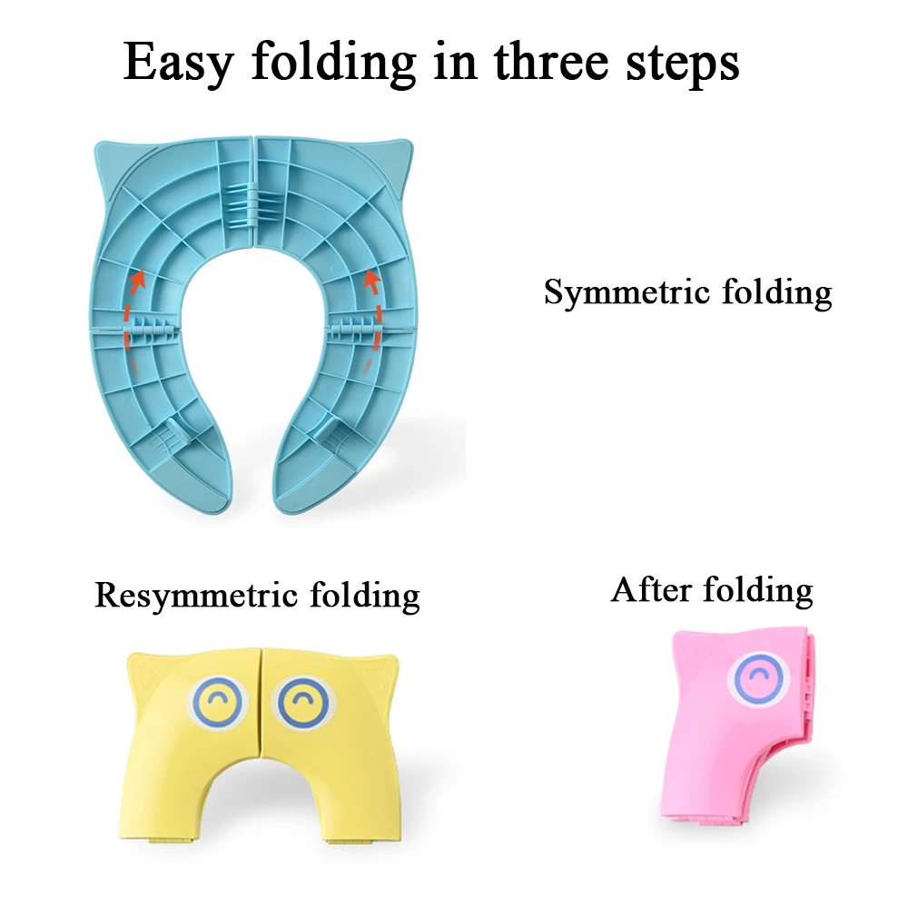 Owl Shape Kids Children Foldable Folding Potty Seat Trainer Kids Baby Travel Portable Potty Toilet Training Seat