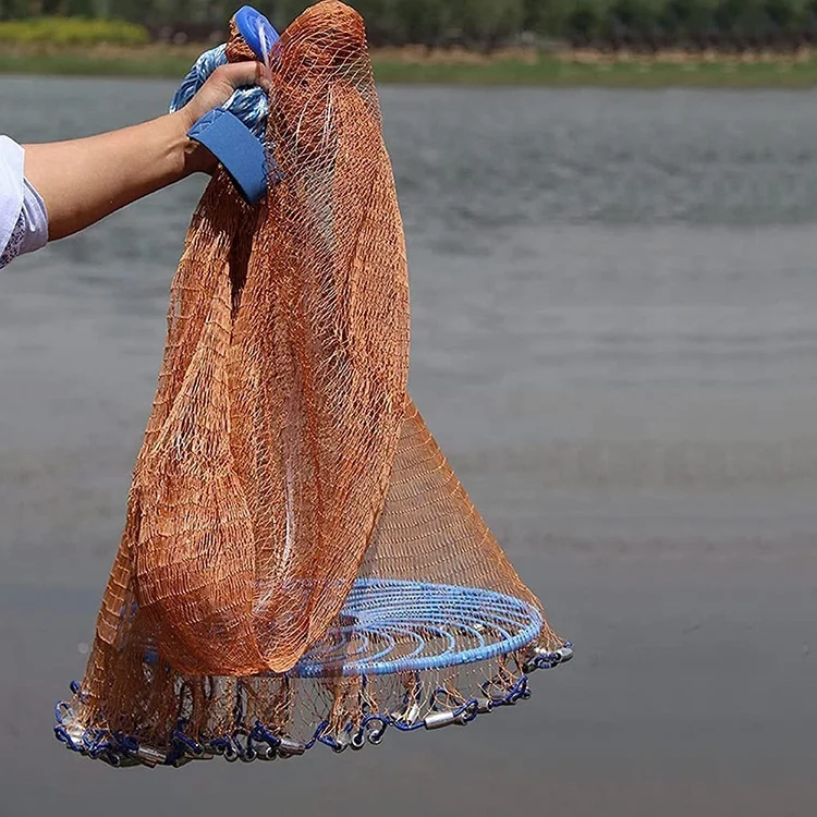 Fish Nets Tools Trap Weights Wide Open Disc Heavy Lead Sinker Ring Throw Mesh Saltwater Container Easy Bait Fishing Cast Net