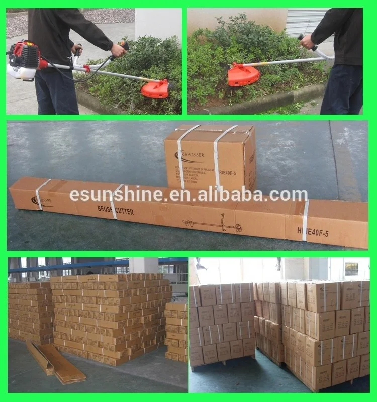 professional home use grass cutter with 2 stroke 52 cc engine to cut grass in garden