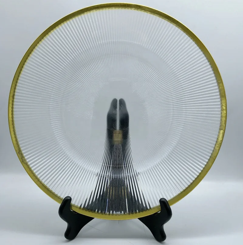 Wholesale Cheap Factory Wedding Gold Rose Gold Plastic Beaded Rim Charger Plates