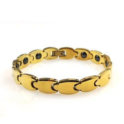 Simple Style Women Men Fashion Jewelry Watch Band Design Black Hematite Gold Plated Tungsten Carbide Steel Bracelet For Couple