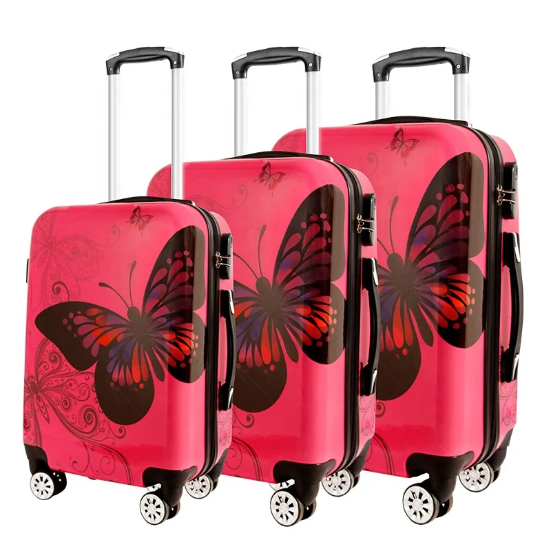 LONDON BUS printed PC+ABS 3 Pcs UK flag printed hard luggage suitcases luggage