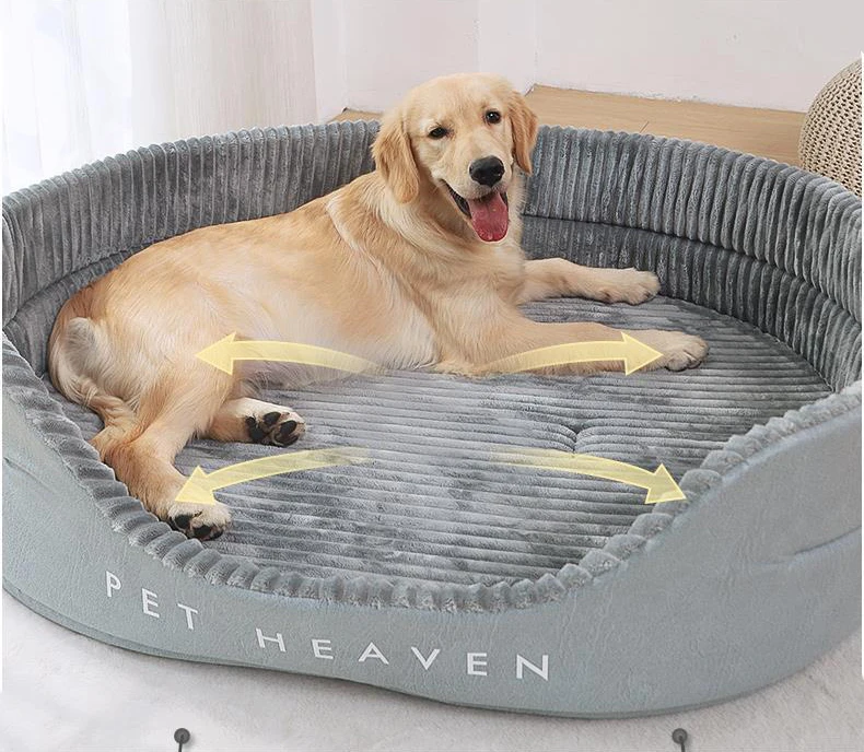 Non-Slip Bottom Breathable Rectangle Dog Bed for Large Dogs Washable Sleeping Orthopedic Calming Pet Cuddler Dog Sofa Bed