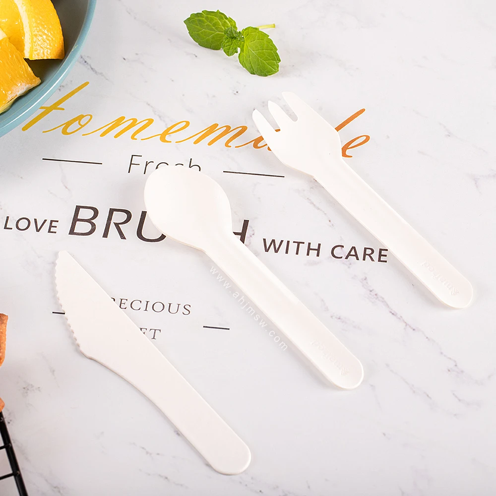 2024 Hot sale paper food grade disposable eco friendly cutlery set tableware for party