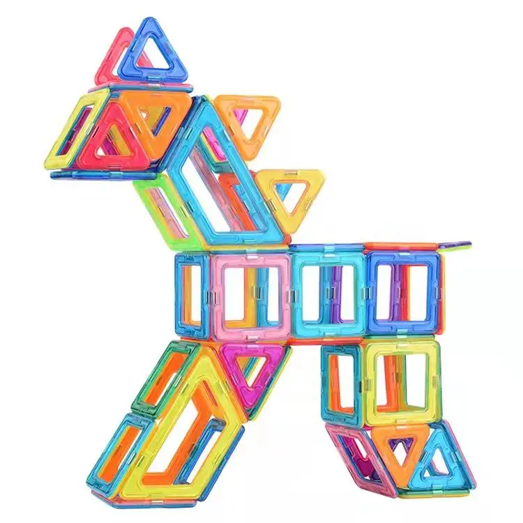 Stem educational magnetic tiles blocks 168 pcs building blocks set children toys