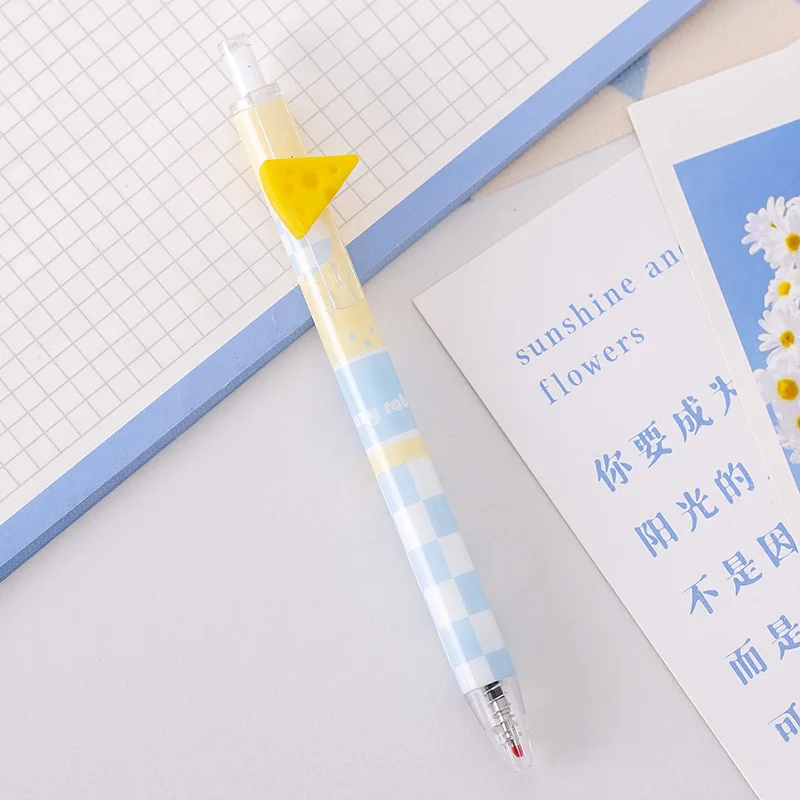 Student Stationery Kawaii Plastic Pencil for Students Sea Salt Cheese Simulation Activity Writing Tools Neutral Pen