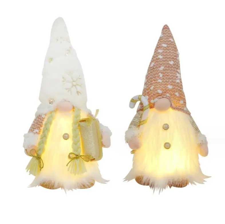 Glowing Christmas Gnome Doll Creative Lighted Up Winter Scene Decorative Ornament Holiday New Year Home Decor Indoor Gift Ideas