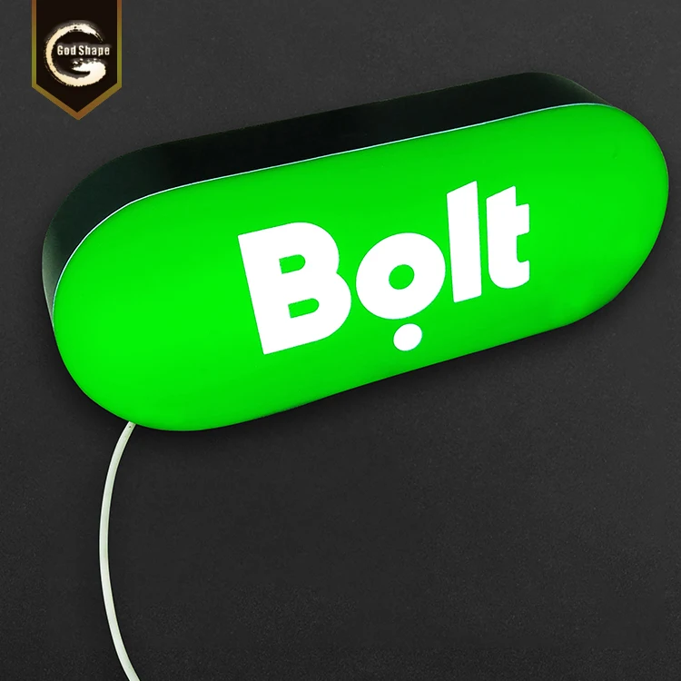 Custom logo signage illuminated lightbox taxi car USB led light box