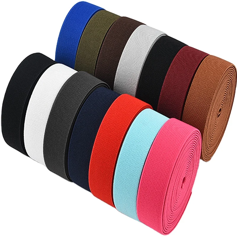 Factory wholesale Custom size twill elastic band 1cm 6cm 1inch wide  for garment