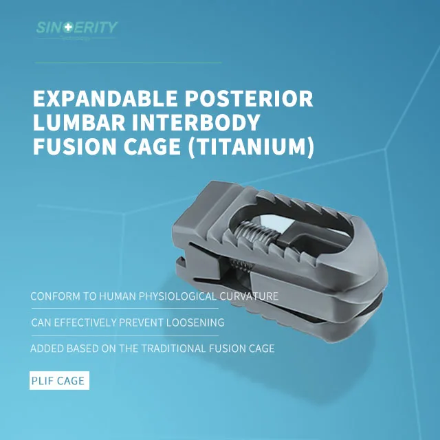 PLIF Expandable Spine Posterior Lumbar Orthopedic Implants Titanium Interbody Fusion Cage (Titanium)