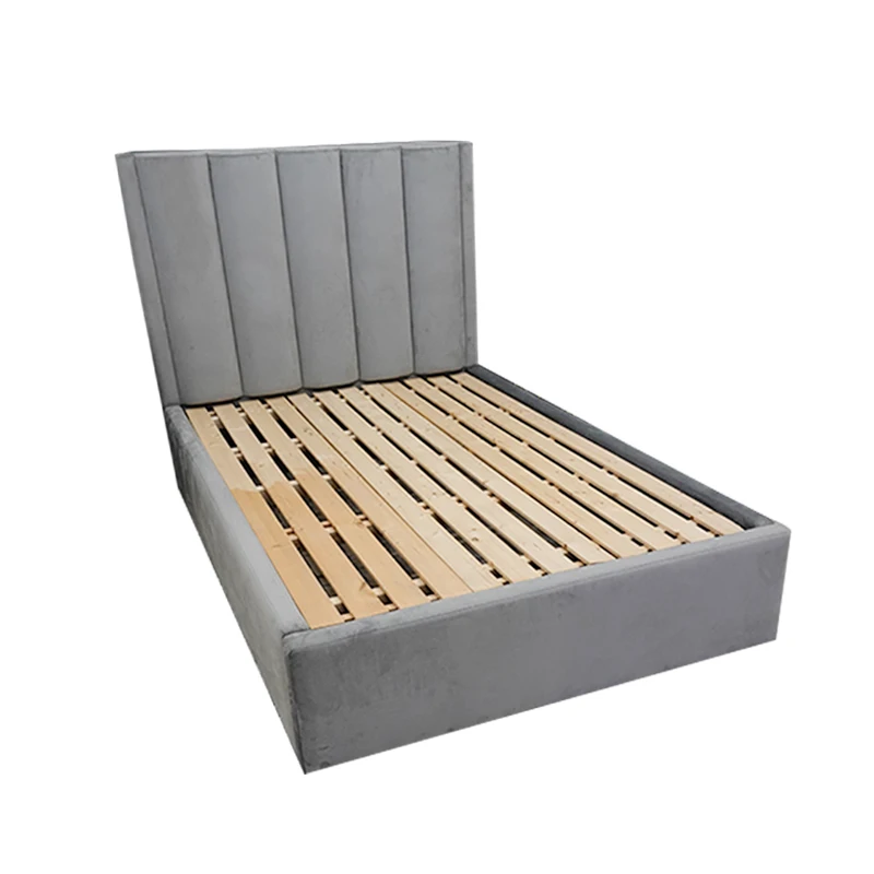 Laynsino, бархатная двуспальная кровать в скандинавском стиле