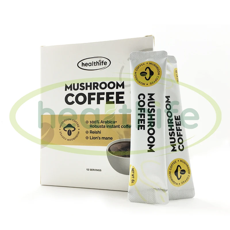 OEM Львиная Грива Ganoderma Lucidum смешанный порошок мгновенный гриб кофе