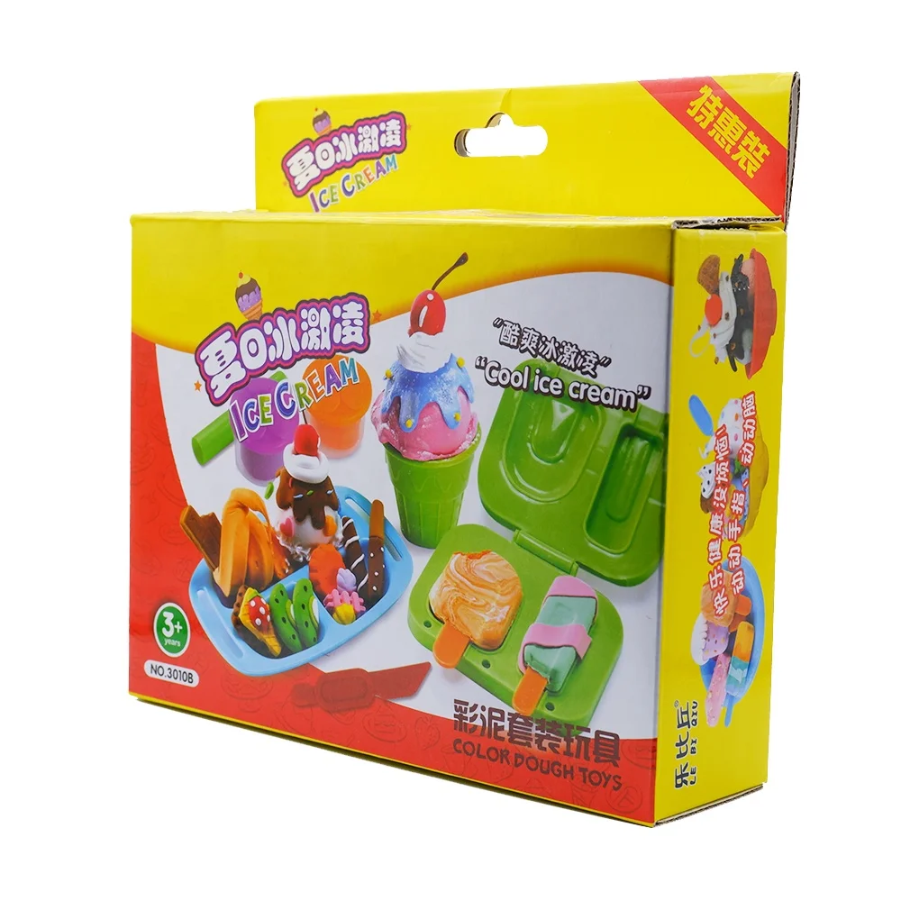 Kitchen Toy Set Ice Cream Making Toys Modeling Clay Tools Educational Kids Toys Playdough Set