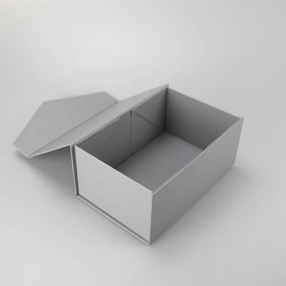 Biodegradable Matte gray Rigid Folding Paper Cardboard Boxes Luxury Electronic Skin care cosmetics packaging Magnet Gift Box