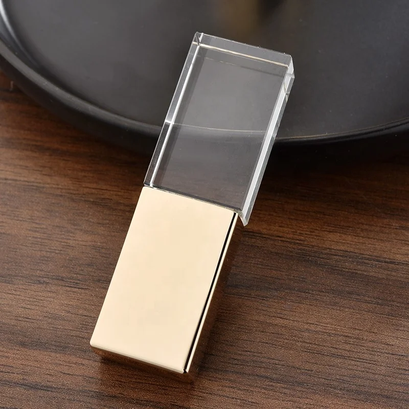  Custom 3D Laser Logo Cle USB 2.0 3.0 crystal usb flash drive 2gb 4gb 8gb 16gb 32gb 64gb 128gb 256gb with LED