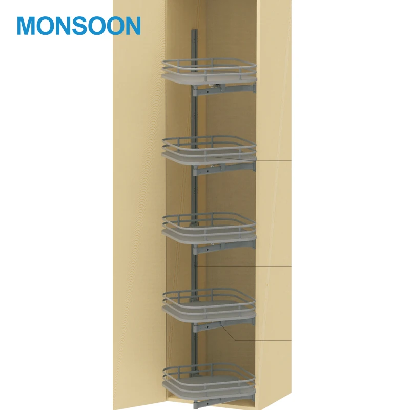 MONSOON Square Kitchen Cabinet Larder Unit Wire Wooden Basket Kitchen Storage Tall Unit