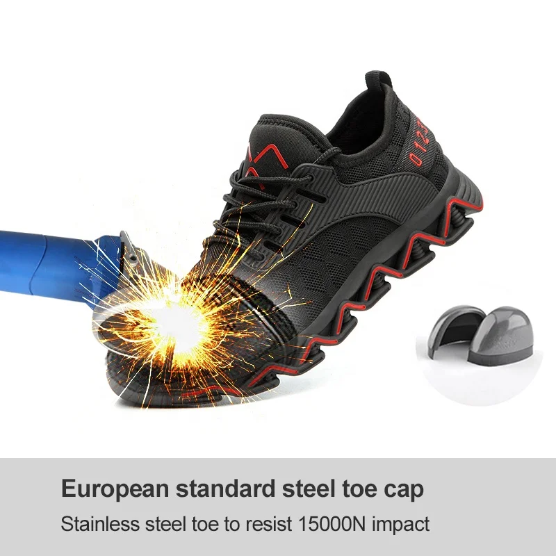 Распродажа, Всесезонная дышащая сетчатая неразрушаемая Рабочая защитная обувь со стальным носком, безопасная рабочая обувь для активного отдыха