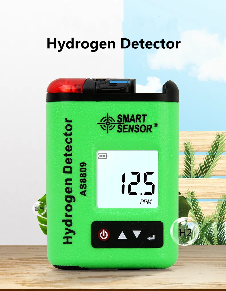 M2U AS8809 Portable H2  Gas Concentration Monitor Air Quality Monitoring Hydrogen Detector